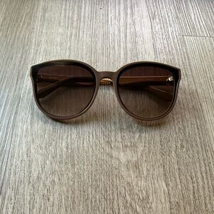 quay australia date night tan brown oversized round sunglasses eyewear NEW